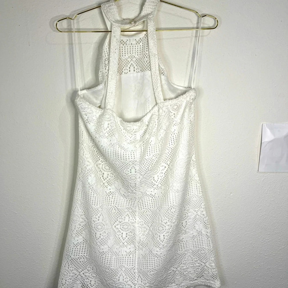 Walter Baker Elegant Crochet Lace Halter Dress Chic Sleeveless Timeless Size XL - Picture 5 of 7